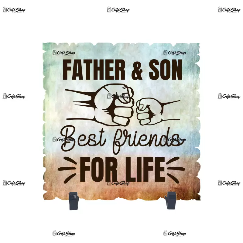 Father and son best friends for life, placheta cu mesaj 2